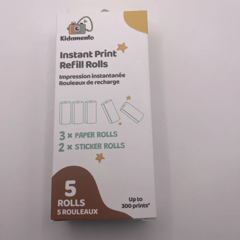 Kidamento Camera Model P Instant Print Roll Refill Set 5 Rolls 300 Sheets